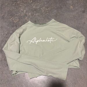 Alphalete Mint Green Cropped Long Sleeve Tee